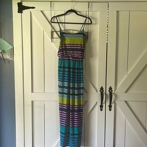 Bold & Beautiful!!  Valerie Bertinelli Stripped Maxi Dress Size 8 with pockets.